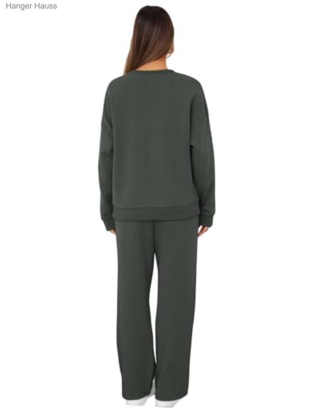 Women's 2 Piece Sweatsuit Set Lounge Outfit Crewneck Track Suit Lightweight - Picture 4 of 6